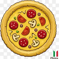 矢量卡通披萨食物-空若网 矢量卡通披萨食物-空若网