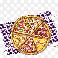 卡通手绘披萨-空若网 卡通手绘披萨-空若网