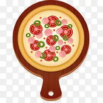 圆盘披萨矢量素材-空若网 圆盘披萨矢量素材-空若网