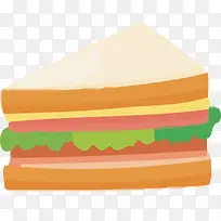 矢量手绘三明治早餐素材-空若网 矢量手绘三明治早餐素材-空若网