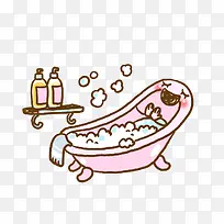 手绘儿童洗澡图形-空若网 手绘儿童洗澡图形-空若网