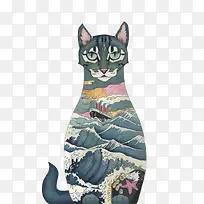 创意猫咪手绘-空若网 创意猫咪手绘-空若网