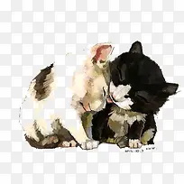 水彩猫咪-空若网 水彩猫咪-空若网