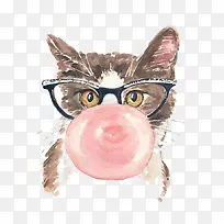 水彩猫咪-空若网 水彩猫咪-空若网