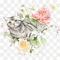 水彩猫咪-空若网 水彩猫咪-空若网