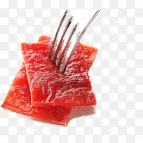 红色果脯食物叉子-空若网 红色果脯食物叉子-空若网