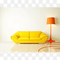 高清家居室内黄色沙发摄影-空若网 高清家居室内黄色沙发摄影-空若网