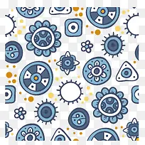 蓝色卡通花纹-空若网 蓝色卡通花纹-空若网