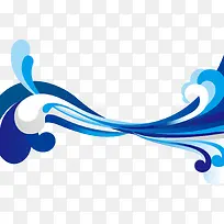 卡通手绘蓝色浪花-空若网 卡通手绘蓝色浪花-空若网