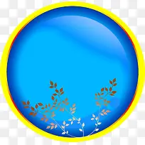 蓝色创意花纹树枝圆形-空若网 蓝色创意花纹树枝圆形-空若网