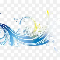 手绘蓝色花纹时尚装饰-空若网 手绘蓝色花纹时尚装饰-空若网