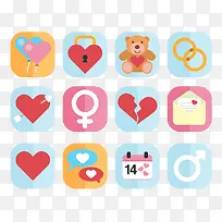 情人节 元素 图标-空若网 情人节 元素 图标-空若网