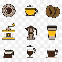 扁平咖啡图标-空若网 扁平咖啡图标-空若网