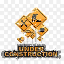 标示牌橙色施工矢量-空若网 标示牌橙色施工矢量-空若网