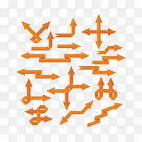 橙色剪头矢量图-空若网 橙色剪头矢量图-空若网