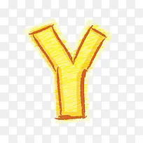 橙色手绘字母y-空若网 橙色手绘字母y-空若网