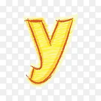 橙色手绘字母y-空若网 橙色手绘字母y-空若网