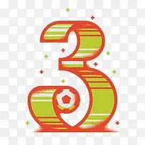 绿色足球数字3-空若网 绿色足球数字3-空若网