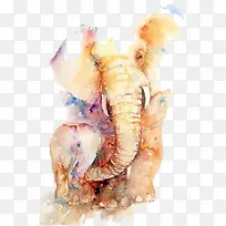 水彩大象-空若网 水彩大象-空若网
