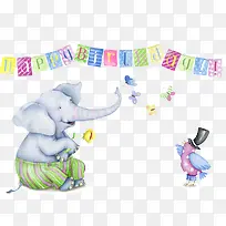 水彩大象-空若网 水彩大象-空若网