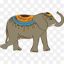 手绘卡通大象-空若网 手绘卡通大象-空若网