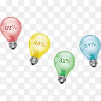 卡通手绘彩色灯泡-空若网 卡通手绘彩色灯泡-空若网