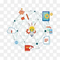 矢量扁平化灯泡和手机-空若网 矢量扁平化灯泡和手机-空若网