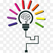 矢量彩色创意灯泡图案-空若网 矢量彩色创意灯泡图案-空若网