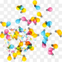 彩色创意灯泡-空若网 彩色创意灯泡-空若网