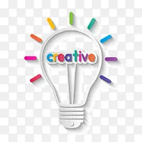 扁平化创意灯泡装饰图案-空若网 扁平化创意灯泡装饰图案-空若网