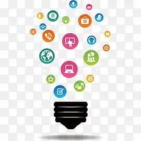 灯泡 扁平化 创意-空若网 灯泡 扁平化 创意-空若网