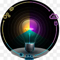 矢量彩色圆环灯炮-空若网 矢量彩色圆环灯炮-空若网