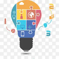 灯泡形状矢量PPT元素-大数据-空若网 灯泡形状矢量PPT元素-大数据-空若网