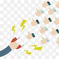 矢量手和磁铁-空若网 矢量手和磁铁-空若网