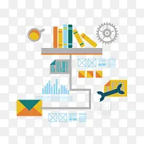 矢量扁平化书-空若网 矢量扁平化书-空若网