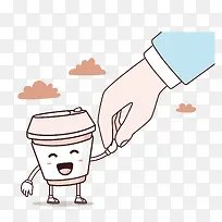 矢量手牵杯子-空若网 矢量手牵杯子-空若网