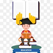 人在读书学习矢量素材-空若网 人在读书学习矢量素材-空若网