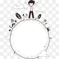 卡通可爱手绘圆环-空若网 卡通可爱手绘圆环-空若网