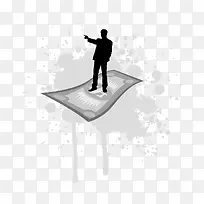 创意人物水彩钱-空若网 创意人物水彩钱-空若网