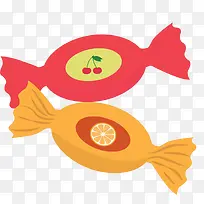 矢量樱桃橘子水果糖素材-空若网 矢量樱桃橘子水果糖素材-空若网