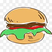 手绘卡通汉堡-空若网 手绘卡通汉堡-空若网