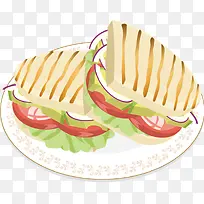 手绘汉堡包食物-空若网 手绘汉堡包食物-空若网