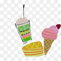 手绘甜点冰激凌冷饮-空若网 手绘甜点冰激凌冷饮-空若网