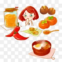 卡通厨师烹饪食物蔬菜-空若网 卡通厨师烹饪食物蔬菜-空若网