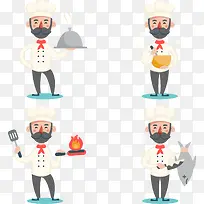 矢量手绘卡通厨师-空若网 矢量手绘卡通厨师-空若网