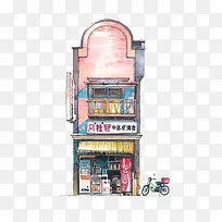 日系卡通手绘建筑-空若网 日系卡通手绘建筑-空若网