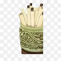 瓷筒画卷手绘-空若网 瓷筒画卷手绘-空若网