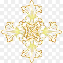 金色手绘对称花朵-空若网 金色手绘对称花朵-空若网