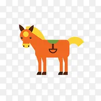 卡通扁平化小马免抠素材-空若网 卡通扁平化小马免抠素材-空若网