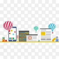 矢量扁平化城市商业信息图形素材-空若网 矢量扁平化城市商业信息图形素材-空若网